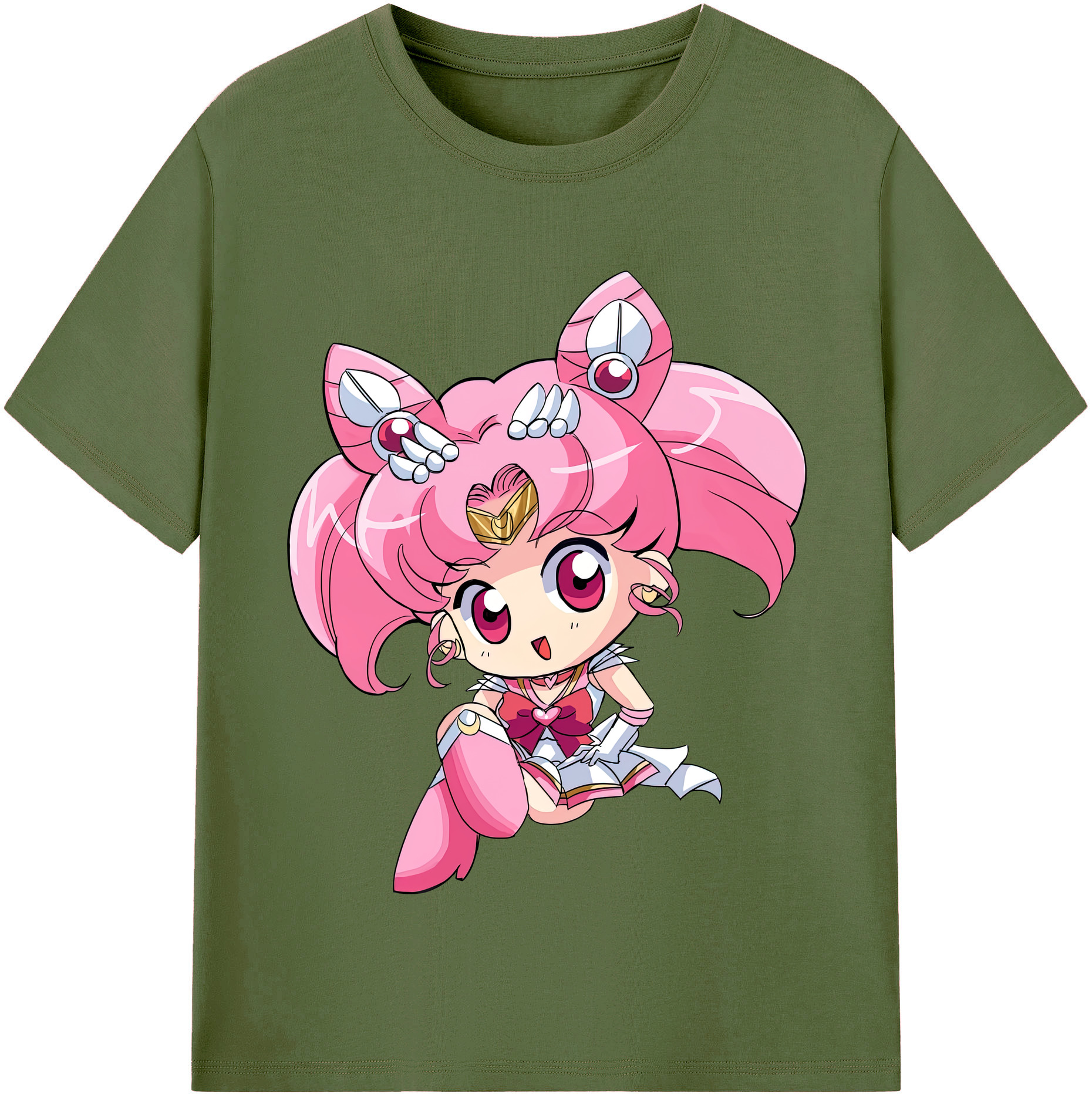 （画像用） 美少女戦士セーラームーン ちびうさ Sailor Moon Chibiusa Tsukino Usagi Small Lady Serenity 綿100％半袖Tシャツ（フロントプリント）